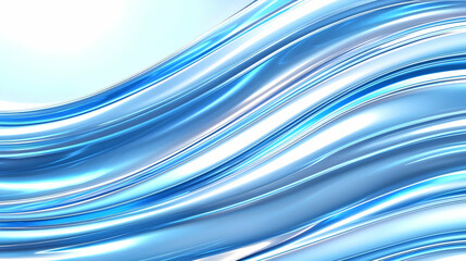 Poster - Abstract blue light waves and particles create a mesmerizing visual experience, showcasing fluid motion and vibrant energy in a dynamic composition.