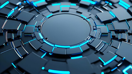 Poster - Abstract circular interface design featuring a password input field, modern aesthetic, vibrant colors, sleek user experience elements.