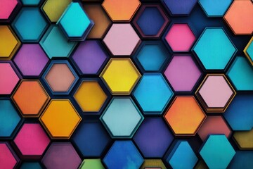 Wall Mural - Colorful Hexagonal Pattern Abstract Background Design