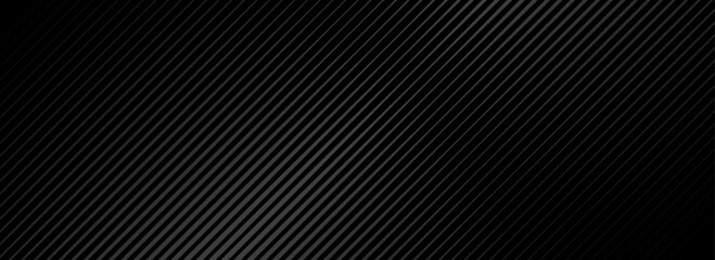 Poster - Black oblique straight line background. Sleek dark linear abstract wallpaper. Luxury stripe gradient texture. Grey diagonal line backdrop for flyer, banner, poster, cover, presentation. Vector