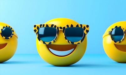Poster - Whimsical Vector Emoji Collection, vibrant and humorous designs, showcasing a variety of expressive faces and fun characters for digital communication