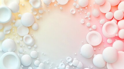 Sticker - Abstract Pastel Background With White Spheres And Circles