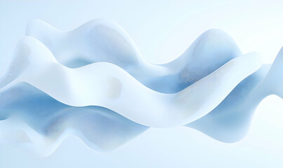 Poster - Blue abstract wave design, flowing patterns on a white backdrop, evoking tranquility and modern elegance in a minimalist aesthetic