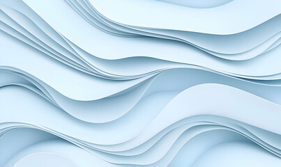 Poster - Blue abstract wave pattern, flowing forms on a white backdrop, creating a sense of movement and tranquility in a minimalist design.