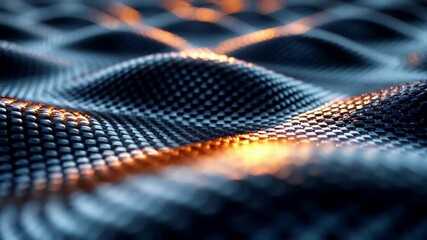 Poster - Futuristic wavy surface with light reflections in motion