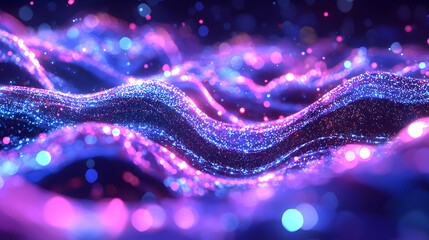 Poster - Vibrant Luminescence, A tapestry of colorful glowing light spots softly blending together, creating an enchanting atmosphere of warmth and allure.