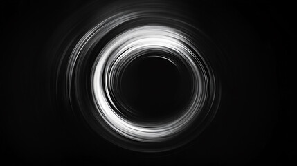 Poster - Abstract Circular Light Trails on Black Background