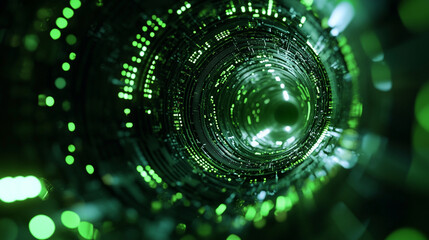 Poster - Futuristic technology tunnel, data stream concept background