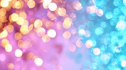 Poster - colorful bokeh background of pink and blue lights creating a festive, dreamy atmosphere perfect for 
