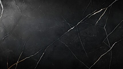 Poster - Elegant Black Marble Background with Striking White Veins and Intricate Natural Patterns for Luxurious Design Projects and Creative Presentations