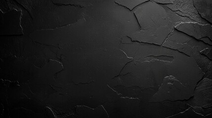 Poster - Textured Black Wall Background with Cracked Surface, Ideal for Artistic and Abstract Designs in Photography and Graphic Projects