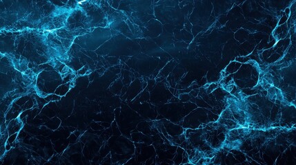 Poster - Abstract Blue Energy Waves on Dark Background Representing Motion, Power, and Technology Theme for Creative Projects in Digital Art