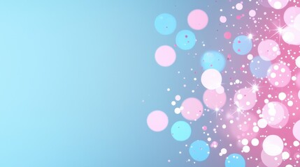 Poster - colorful bokeh background with soft blue, pink, and purple circles creating a dreamy and magical atm