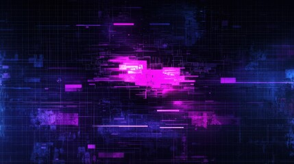 Poster - Abstract futuristic digital background with vibrant purple and blue colors, glowing lines and patterns, perfect for technology and science concepts
