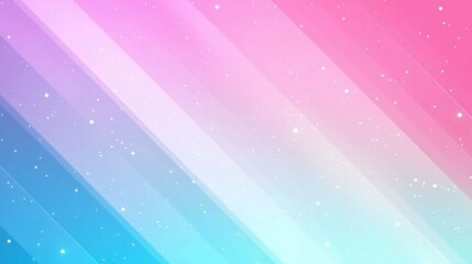 Poster - soft pastel background with diagonal lines and glittering stars in shades of pink and blue for creat