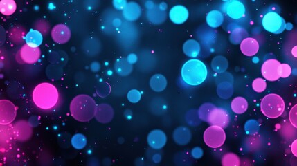 Poster - vibrant abstract background with colorful bokeh circles creating a dreamy atmosphere in blue, pink, 