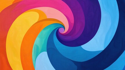Poster - Vibrant Swirling Colors in Abstract Design with Smooth Gradients, Creating a Playful and Energetic Visual Experience
