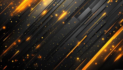 Fototapete - Abstract background with dynamic golden streaks and shimmering particles over a dark layer, perfect for modern design projects or artistic presentations