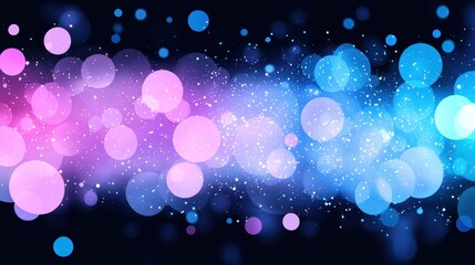 Poster - Abstract background of vibrant bokeh circles with soft pastel hues in blue and pink tones, perfect for festive and dreamy themes in design projects
