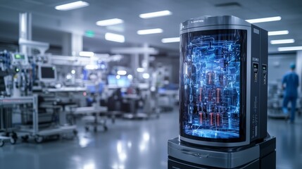 Aufkleber - Advanced holographic care system in a high-tech medical facility futuristic design innovative healthcare environment