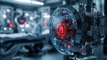 Leinwandbilder - Securing patient digital health data hospital environment conceptual technology visualization high-tech viewpoint