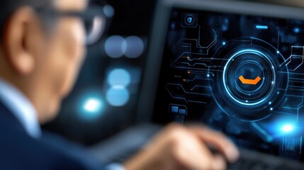 Poster - digital transformation insights technology expert analyzing data trends in a high-tech environment