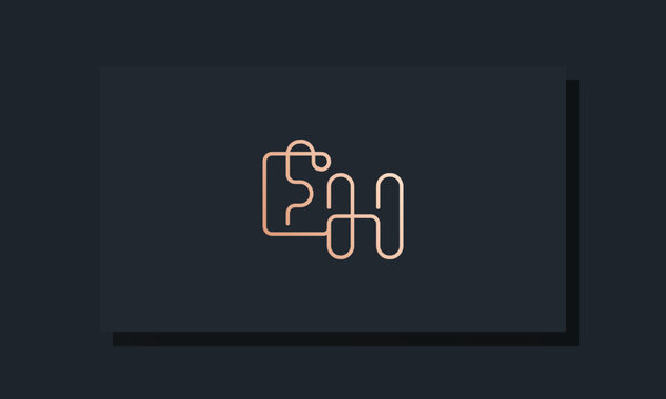 Minimal clip initial letter EH logo