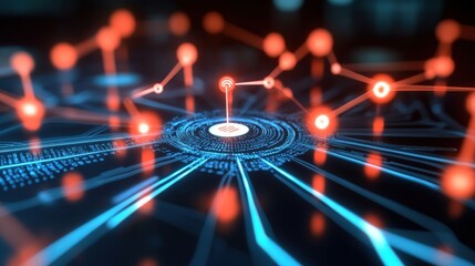 Poster - Network connectivity visualization digital environment technology artwork abstract concept close-up view digital innovation