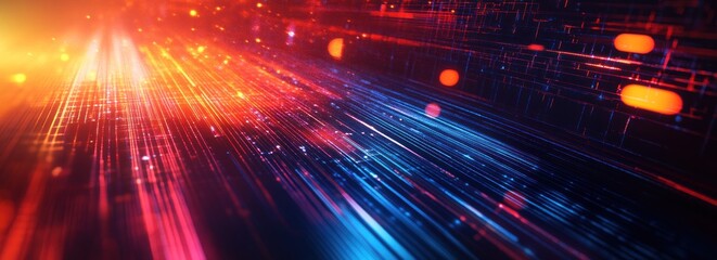 Wall Mural - abstract digital speed and data flow.