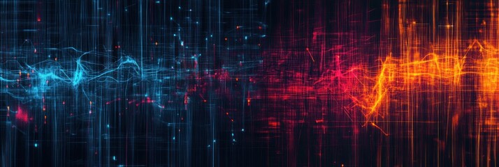 Wall Mural - Abstract digital wave energy background.