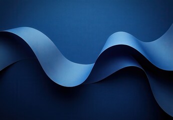 Poster - Elegant Flowing Blue Waves on Dark Background, Perfect for Abstract Textures and Modern Design Elements in Graphic Projects