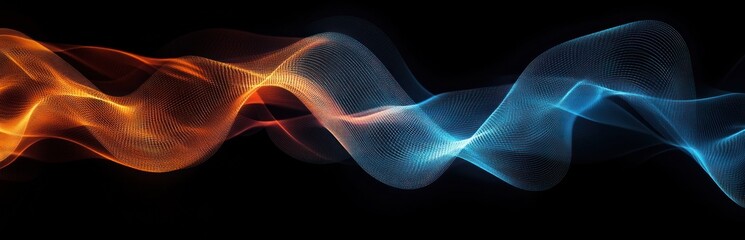 Wall Mural - abstract fiery and icy blue wave flow. (1)