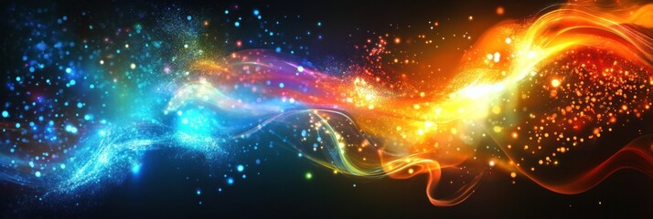 Wall Mural - abstract fiery and icy energy swirls.