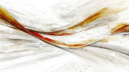 Fototapete - A modern cyber-enhanced visualization of a collapsing financial graph on a clean banner.