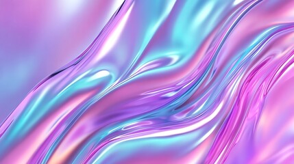Poster - Abstract image featuring vibrant swirls of iridescent pink, purple, and blue hues. The fluid, flowing design creates a sense of movement and energy. The colors are highly saturated, and the texture