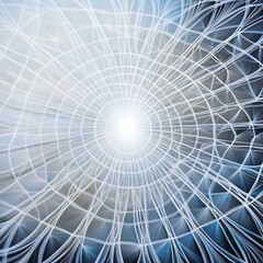 Poster - Abstract Radial Pattern in Cool Blues and Grays