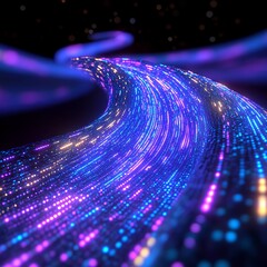 Poster - Abstract Swirling Stream of Luminous Particles