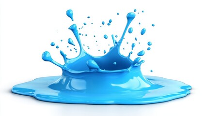 Poster - Vivid blue paint splash on white background
