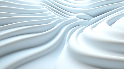 Poster - Abstract design featuring smooth, flowing white lines and forms that create a sense of depth and movement. The soft lighting accentuates the curves and contours, highlighting the seamless transitions