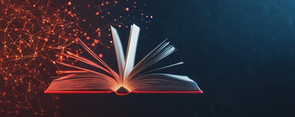 Poster - A glowing book opens, releasing particles of light, symbolizing knowledge, creativity, and the magic of storytelling.