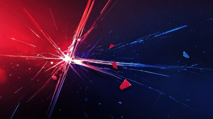 Poster - A sleek digital banner featuring a shattered economic graph with glowing blue and red lines, symbolizing market decline.