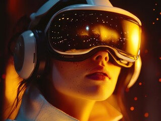 Fototapete - Metaverse films integrate virtual reality with cinematic storytelling.