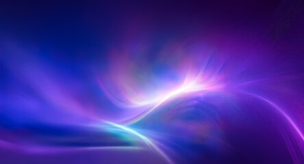 Aufkleber - Abstract digital background with flowing, luminous waves of vibrant purple and blue hues. Soft light emanates from the center, creating a smooth, ethereal and dreamy effect.
