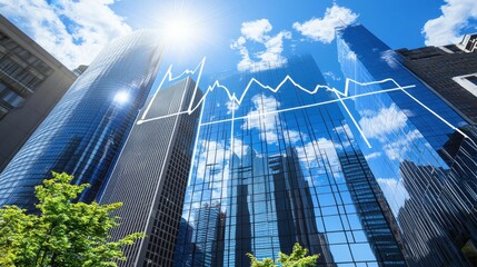 Fototapete - A sleek futuristic banner with a jagged financial graph, clean design, and plenty of space for professional content.