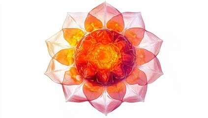 Aufkleber - Abstract floral design, vibrant colors, studio shot, glowing center