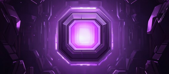 Poster - Purple Geometric Portal Futuristic