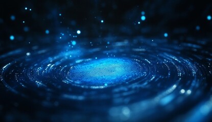 Poster - Abstract digital energy swirling, dark background
