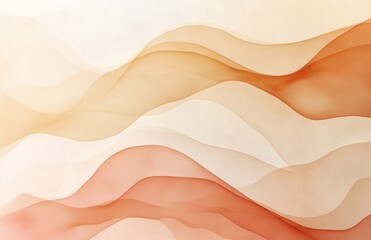 Poster - Soft and Flowing Abstract Background with Gentle Waves in Warm Tones of Peach, Sand, and Cream for Modern Design Projects