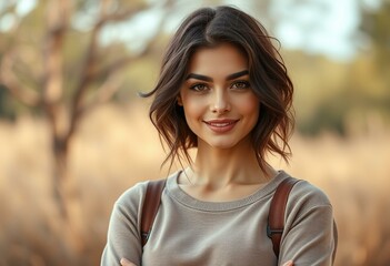 Wall Mural - Portrait of a female with thick brows