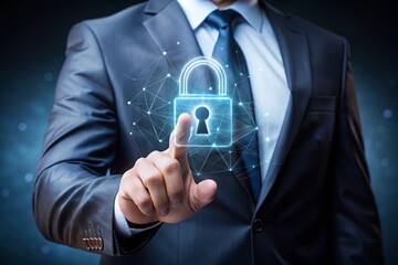 Poster - businessman holding a key in a hand. businessman holding a key. businessman holding a key in his hand